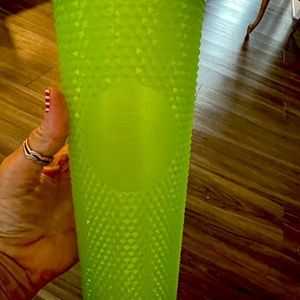 lemongrass glow in the dark studded Starbucks 24 Oz. NEW w/straw